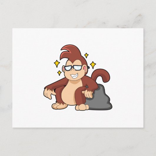 Affe mit Sonnenbrille Postkarte (Vorderseite)