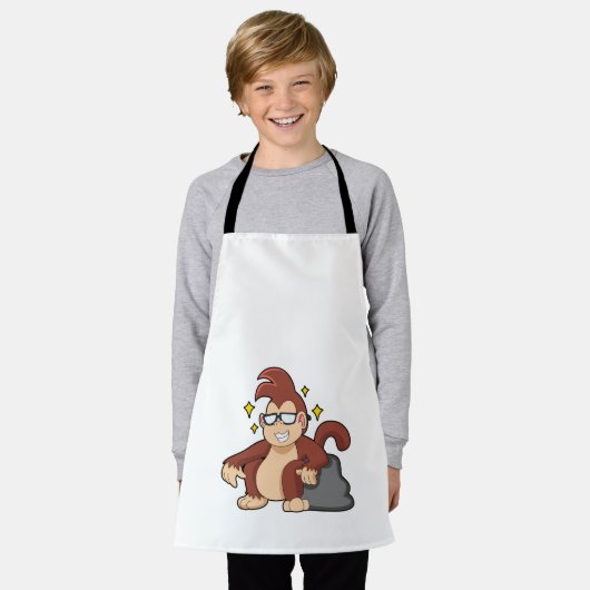 Affe mit Sonnenbrille Schürze (Getragen)