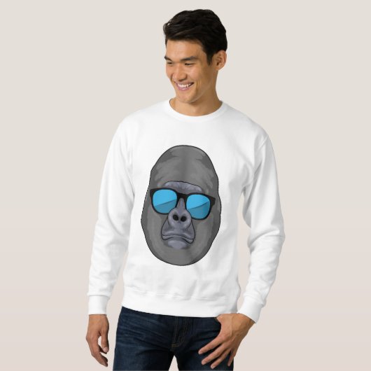 Affe mit Sonnenbrille Sweatshirt (Vorne ganz)