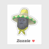 Affe mit Strohhut Aufkleber (Blatt)