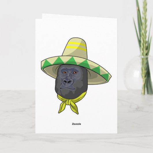 Affe mit Strohhut Karte (Rückseite)