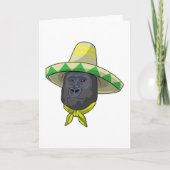 Affe mit Strohhut Karte (Vorderseite)