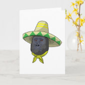 Affe mit Strohhut Karte (Gelbe Blume)