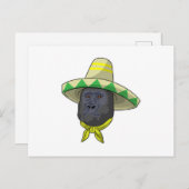 Affe mit Strohhut Postkarte (Vorne/Hinten)