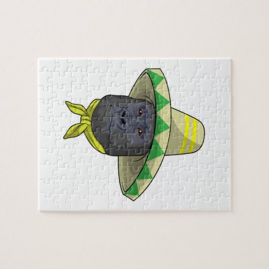 Affe mit Strohhut Puzzle (Horizontal)