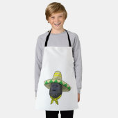 Affe mit Strohhut Schürze (Getragen)