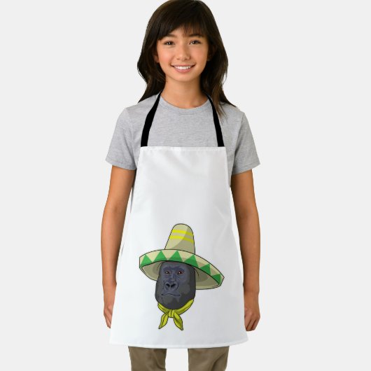 Affe mit Strohhut Schürze (Insitu)