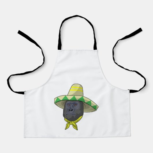 Affe mit Strohhut Schürze (Vorderseite)