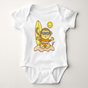 Affe mit Surfbrett Baby-Body Baby Strampler