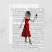 Affe mit Wein Postkarte (Vorne/Hinten)