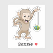 Affe mit Yo-yo Aufkleber (Blatt)