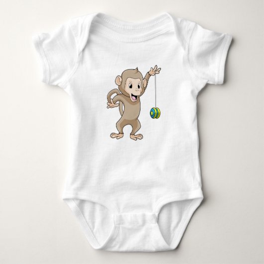Affe mit Yo-yo Baby Strampler (Vorderseite)