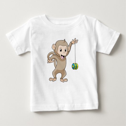 Affe mit Yo-yo Baby T-shirt (Vorderseite)