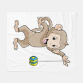 Affe mit Yo-yo Fleecedecke (Vorderseite (Horizontal))