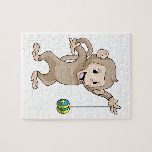 Affe mit Yo-yo Puzzle (Horizontal)