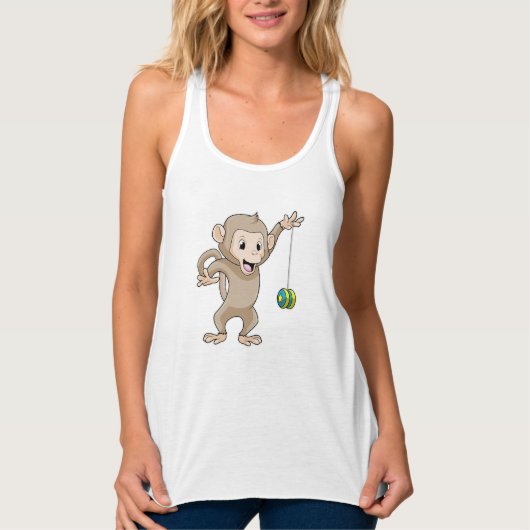 Affe mit Yo-yo Tank Top (Vorderseite)