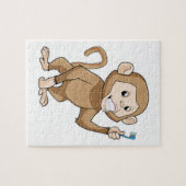 Affe mit Zahnbürste Puzzle (Horizontal)