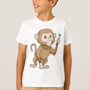 Affe mit Zahnbürste T-Shirt
