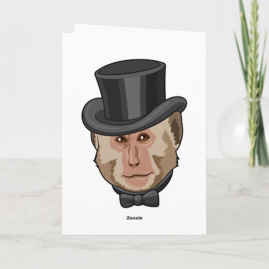 Affe mit Zylinder Karte (Rückseite)