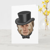 Affe mit Zylinder Karte (Gelbe Blume)