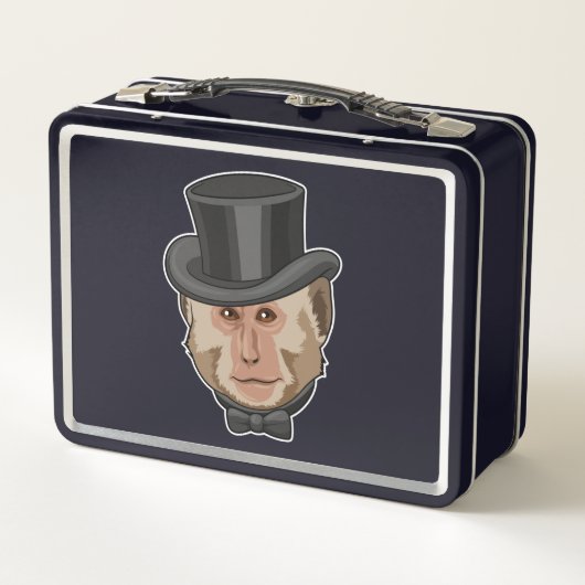 Affe mit Zylinder Metall Brotdose (Rückseite)