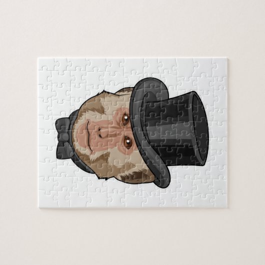 Affe mit Zylinder Puzzle (Horizontal)