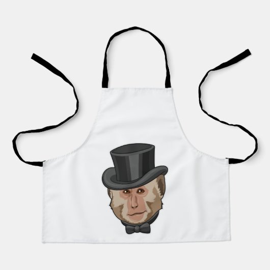 Affe mit Zylinder Schürze (Vorderseite)