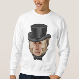 Affe mit Zylinder Sweatshirt