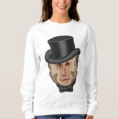 Affe mit Zylinder Sweatshirt (Vorderseite)