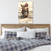 Affe - Mutterfrühstück Leinwanddruck (Insitu (Schlafzimmer))