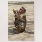 Affe - Mutterfrühstück Puzzle (Vertikal)