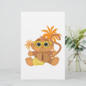 Affe Nerd Briefpapier (Stehend Vorderseite)