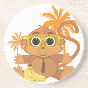 Affe Nerd Getränkeuntersetzer