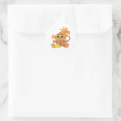 Affe Nerd Runder Aufkleber (Tasche)