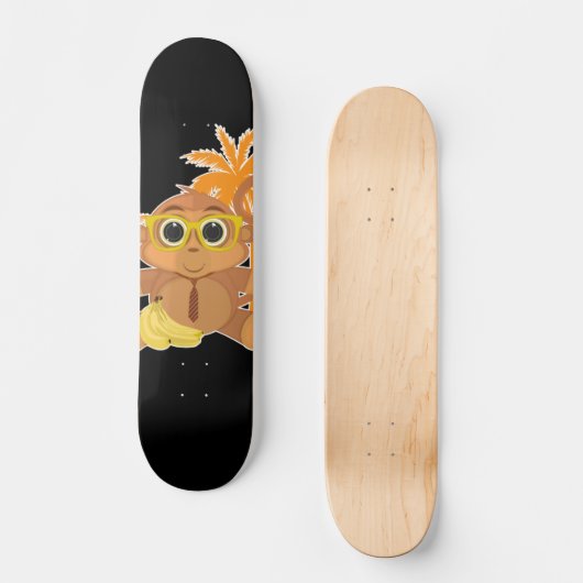 Affe Nerd Skateboard (Vorderseite)