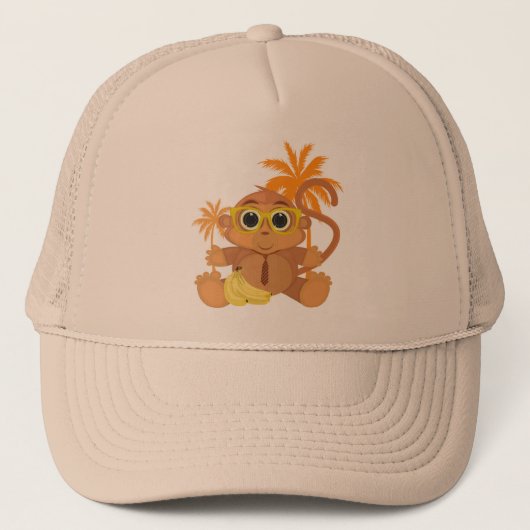 Affe Nerd Truckerkappe (Vorderseite)