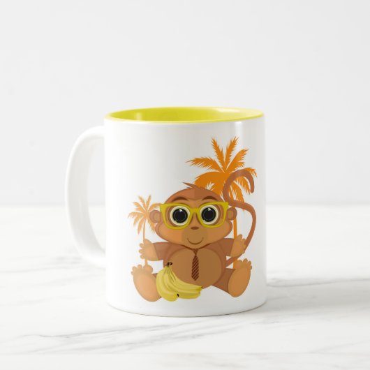 Affe Nerd Zweifarbige Tasse (Vorderseite Links)