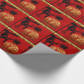 Affe-Neujahrsfest-Tierkreis-Geburtstag P Geschenkpapier (Ecke)