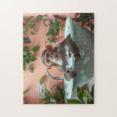 Affe nimmt ein Bad Puzzle (Vertikal)
