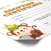 Affe nimmt ein Haustier-Farbbescheinigung an Poster (Ecke)