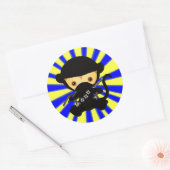 Affe Ninja Kawaii Art Runder Aufkleber (Umschlag)