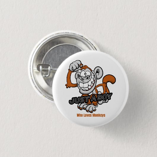Affe nur ein Junge Button (Vorne & Hinten)
