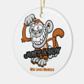 Affe nur ein Junge Keramik Ornament (Links)