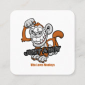 Affe nur ein Junge Quadratische Visitenkarte (Rückseite)