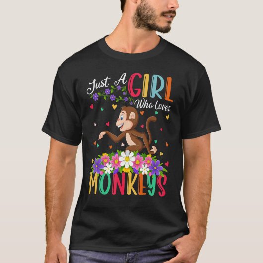 Affe nur ein Mädchen, das Affen Liebe T-Shirt (Vorderseite)