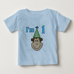 Affe Party-Hut-in den 1. Geburtstags-T-Shirts Baby T-shirt
