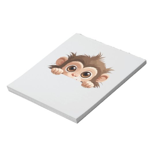 Affe Peeking Niedlich Adorable Funny Animal Cartoo Notizblock (Rotiert)