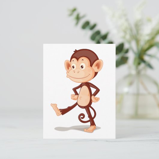 Affe Postkarte (Stehend Vorderseite)