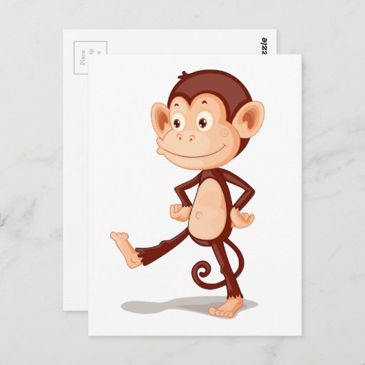 Affe Postkarte (Vorne/Hinten)