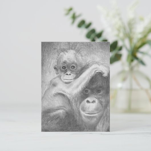 Affe Postkarte (Stehend Vorderseite)